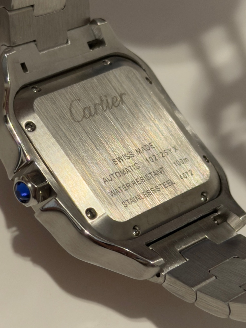 Cartier Santos Two Tone Watch Green Dial. - Picture 7 of 11